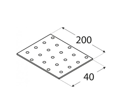 PP28 Lochplatte 200x40x2,0