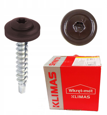 KLIMAS WDD selbstbohrende Spenglerschrauben für Blech auf Holz RAL 8017 Schokoladenbraun 4,8 x 35 mm 250 St.
