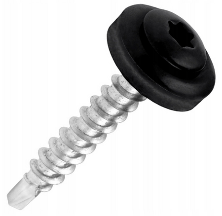 KLIMAS WDD selbstbohrende Spenglerschrauben für Blech auf Holz RAL 9005 Tiefschwarz 4,8 x 35 mm 250 St.