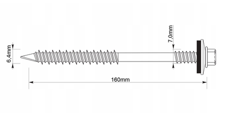 Etanco Sandwichplatten-Schrauben RAL 9007 Holz Beton 160 mm 100 St.