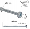 Klimas WKCR Konstruktionsschrauben mit Zylinderkopf Torx 8 x 140 mm 50 Stk.
