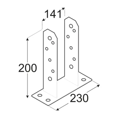 PST140 Stützenfuß 141x200x5