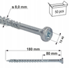 Klimas WKCR Konstruktionsschrauben mit Zylinderkopf Torx 8 x 180 mm 50 Stk.
