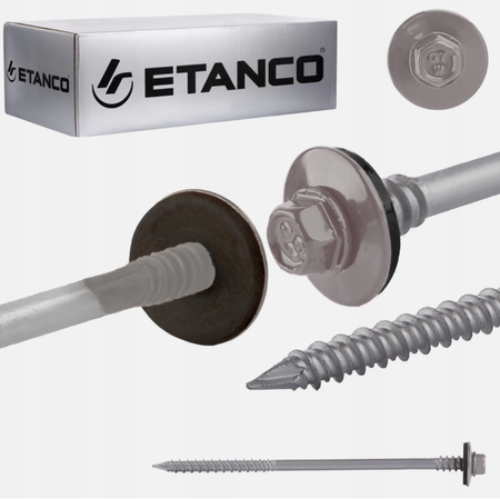 Etanco Sandwichplatten-Schrauben RAL 9007 Holz Beton 160 mm 100 St.