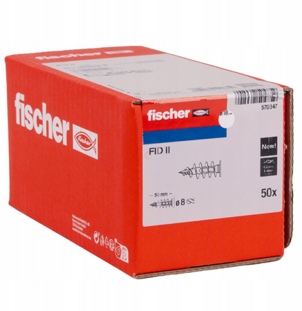 fischer Dämmstoffdübel FID II für WDVS 3,5–4,5 mm Schrauben 50 Stück 
