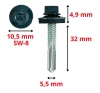 KLIMAS WSS Selbstbohrschrauben für Blech Metall RAL 7016 Anthrazitgrau 5,5 x 32 mm 250 Stk.