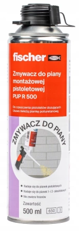 Fischer PUPR 500 hochaktiver Pistolenreiniger für Reinigung von Schaumpistolen 500 ml