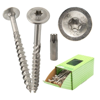 PGB Tellerkopfschrauben A2 Edelstahl 6 x 40 mm 100 Stk. + BIT