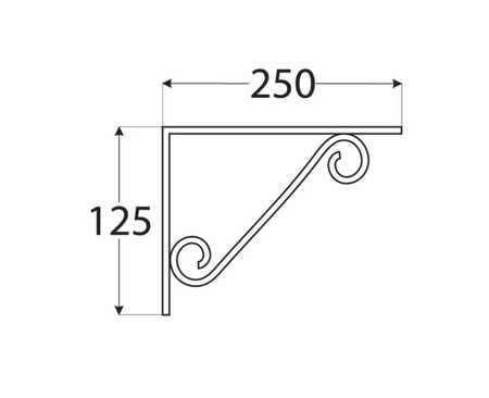 WOP250 Ornament-Träger 250x125 Schwarz