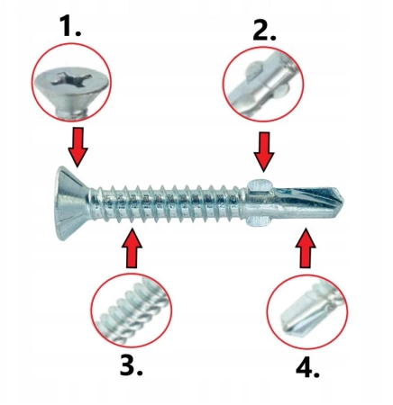 Klimas Flügelbohrschrauben Senkkopf für Holz: 5,5 x 50 mm 250 St.