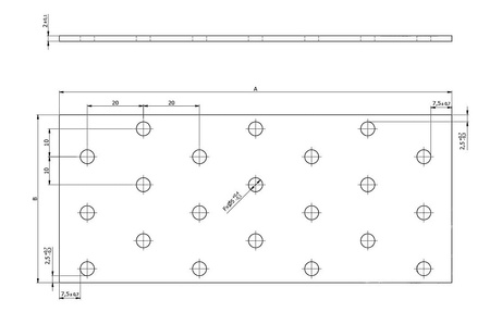 PP26 Lochplatte 200x500x2,0