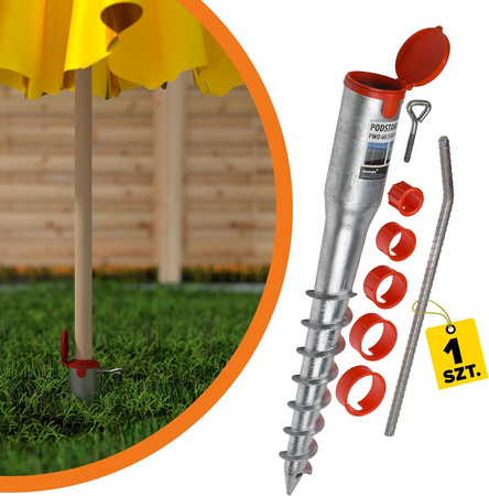 Domax PWO Einschraub Bodenhülsen Pfostenträger rund 68 x 550 mm 1 Stk.