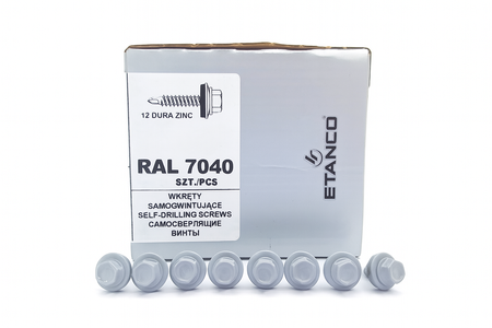 ETANCO Selbstbohrschrauben Trapezblechschrauben RAL 7040 4,8 x 20 mm 250 Stk.