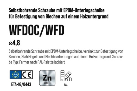 WFDOC Fassadenbohrschrauben 4,8x25