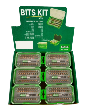 ESSVE XTR Bit-Set 32-teilig Langlebig Profi im praktischen Etui 25 mm 1 Set