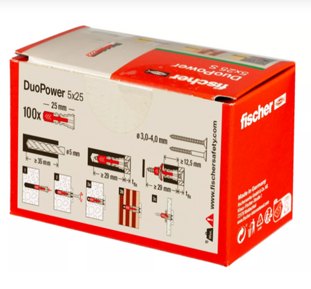 Fischer DUOPOWER Universaldübel leistungsstarker 2-Komponenten-Dübel 5 x 25 mm