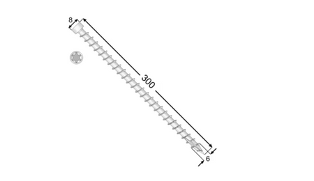 CPW Vollgewinde-Zimmermannschrauben mit Zylinderkopf  6x300