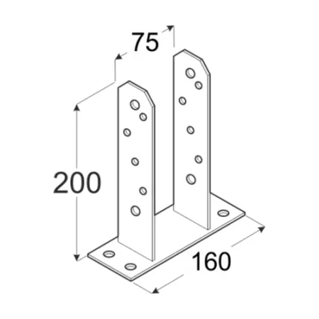PST75 Stützenfuß 75x200x50x4,0