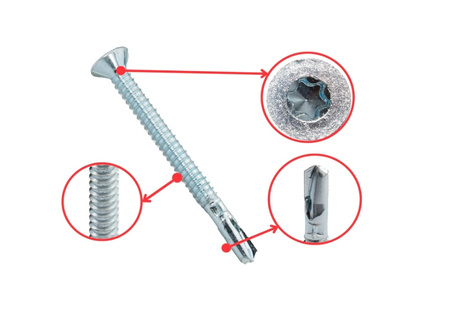 Flügelbohrschraube SK-T 6,3x90 Gvz