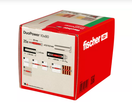 Fischer DUOPOWER Universaldübel leistungsstarker 2-Komponenten-Dübel 10 x 80 mm