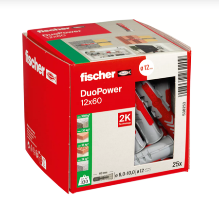 Fischer DUOPOWER  Universaldübel leistungsstarker 2-Komponenten-Dübel 12 x 60 mm
