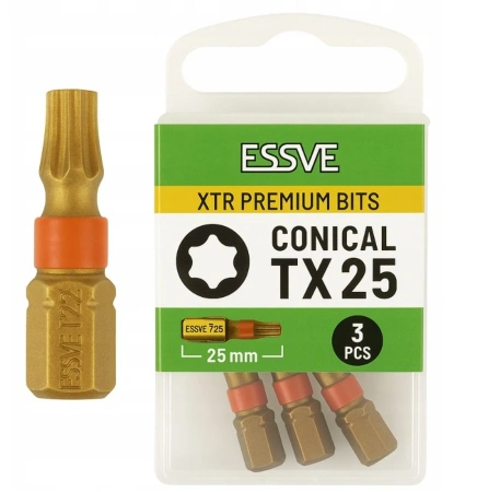 ESSVE XTR Hochwertige Schrauberbits für Profis Torx Bits TX25 25 mm