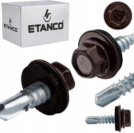 ETANCO GT5 Bohrschrauben Metall - Metall 5,5 x 32 mm RAL 8017 250 Stk.