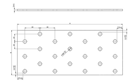 PP4 Lochplatte 160x40x2,0