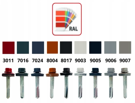 KLIMAS WSS Selbstbohrschrauben für Blech Metall RAL 8017 Schokoladenbraun 5,5 x 38 mm 200 Stk.