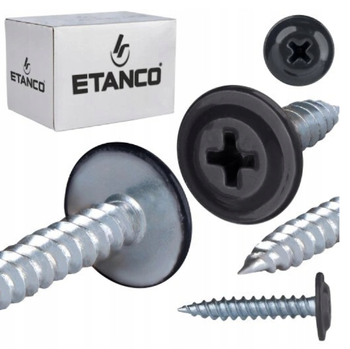 ETANCO GM-S selbstschneidende Blechschrauben Flachkopf RAL 7016 Anthrazitgrau 4,2 x 16 mm 250 Stk.