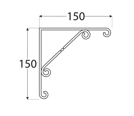 WO150 Ornament-Träger 150x150 Schwarz