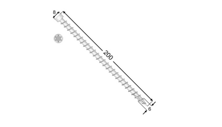 CPW Vollgewinde-Zimmermannschrauben mit Zylinderkopf  6x200