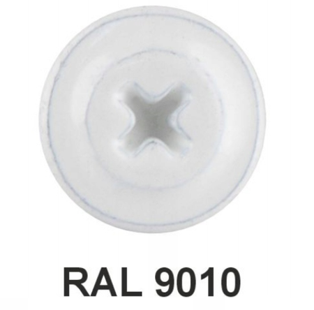 ETANCO GM-S selbstschneidende Blechschrauben Flachkopf RAL 9010 Reinweiß 4,2 x 19 mm 250 Stk.