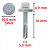 KLIMAS WSS Selbstbohrschrauben für Blech Metall RAL 9003 Signalweiß 5,5 x 38 mm 200 Stk.