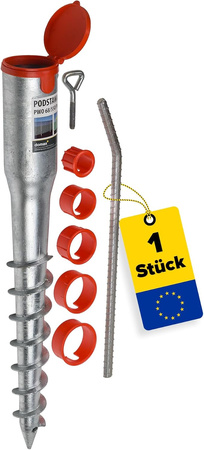 Domax PWO Einschraub Bodenhülsen Pfostenträger rund 68 x 550 mm 1 Stk.