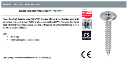 WPC Tellerkopfschrauben 4.2 x 65