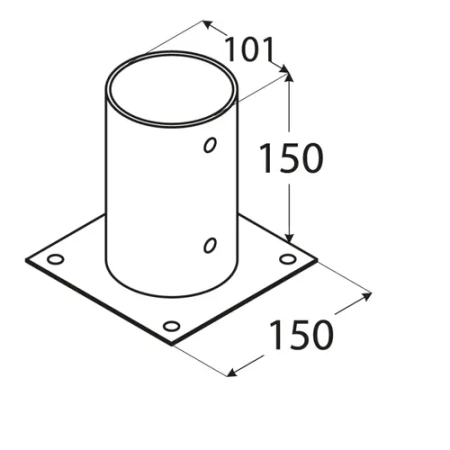 PSPO100 Stützenfuß 101x150x2