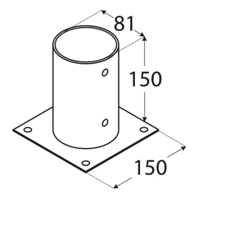 PSPO80 Stützenfuß 81x150x2