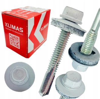 KLIMAS WSS Selbstbohrschrauben für Blech Metall RAL 9003 Signalweiß 5,5 x 32 mm 250 Stk.