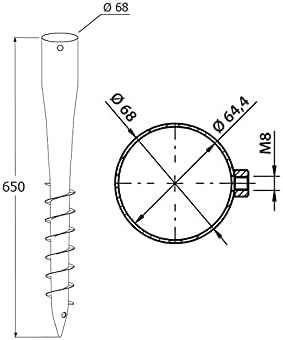 GRUNDLINE Pfostenträger 68x650x1,8 mm mit Klimas 3er-Set Schrauben