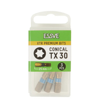 ESSVE XTR Hochwertige Schrauberbits für Profis Torx Bits TX30 25 mm