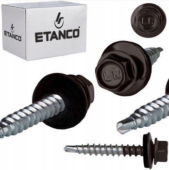 ETANCO Selbstbohrschrauben Trapezblechschrauben RAL 8019 4,8 x 100 mm 100 Stk.