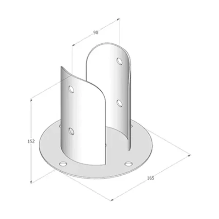 PSPOD90 Stützenfuß 92x150x2,0