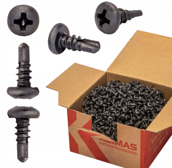 Klimas KSTEX Bohrchrauben für Metall PH2 phosphatiert 3,5 x 9,5 mm 1000 St.