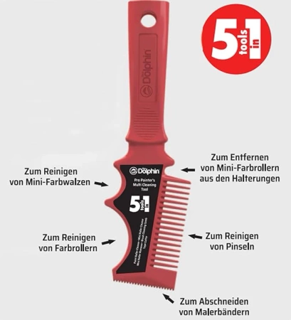 Blue Dolphin 5-in-1 Malerwerkzeug Multifunktionsreiniger für Farbroller & Pinsel