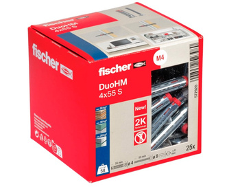 fischer Hohlraumdübel DuoHM 4 x 55 S PZ mit Schrauben 25 Stück