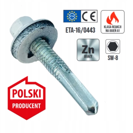 KLIMAS WSS Selbstbohrschrauben für Blech Metall RAL 9003 Signalweiß 5,5 x 32 mm 250 Stk.