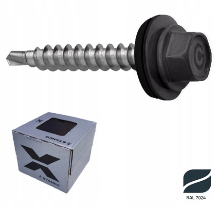 ETANCO Selbstbohrschrauben Trapezblechschrauben RAL 7024 4,8 x 100 mm 100 Stk.