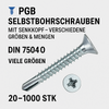 PGB Selbstbohrschrauben Metall Senkkopf PH2 DIN 7504O  4,2 x 16 mm, 20 St.