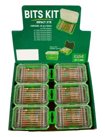 ESSVE XTR Impact Bit-Set 16-teilig Schlagfest im praktischen Etui 50 mm 1 Set